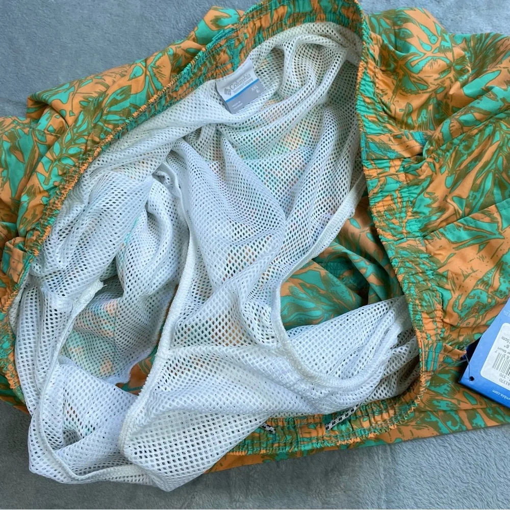 Columbia PFG Water Shorts Swim Trunks XXL Mens NWT Super Backcast Tropical Palm